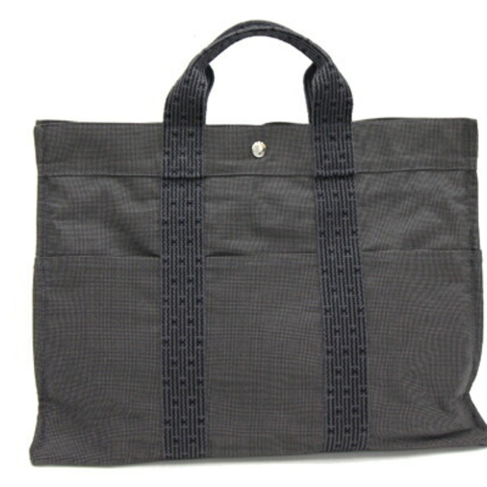 HERMES handbag Yell line tote MM gray canvas men's women's - Picture 2 of 7